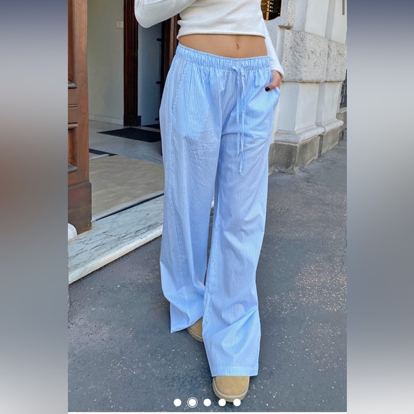 blue and white striped subdued pants size 2 never worn - Picture 3 of 3